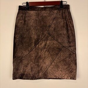 Vintage Brown Sparkle Suede Leather Mini Skirt Glam Festival Western Rodeo